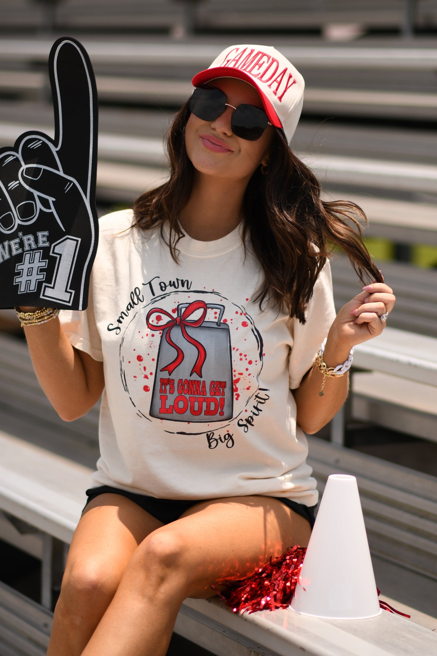 Red Small Town Big Spirit Youth & Comfort Colors Adult Tees
