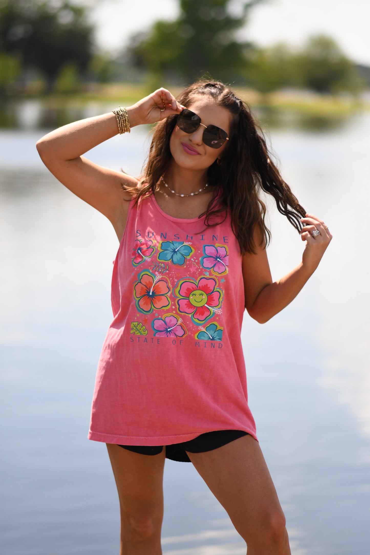Sunshine State Of Mind Floral Comfort Colors Tank/Tee