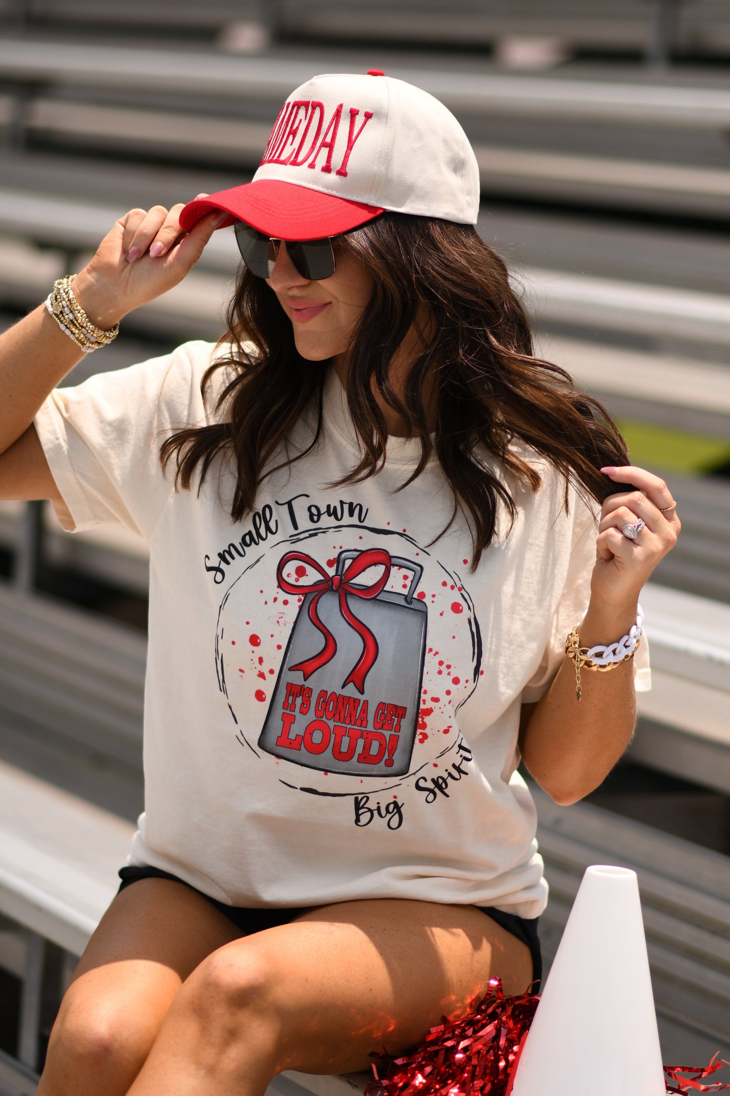 Red Small Town Big Spirit Youth & Comfort Colors Adult Tees