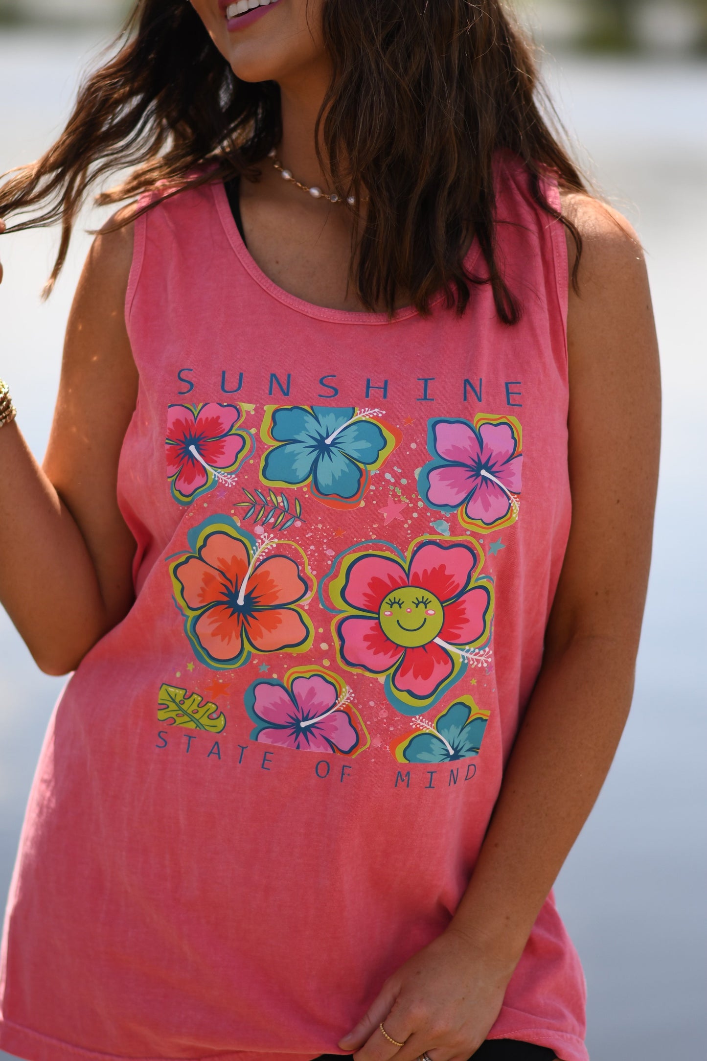 Sunshine State Of Mind Floral Comfort Colors Tank/Tee