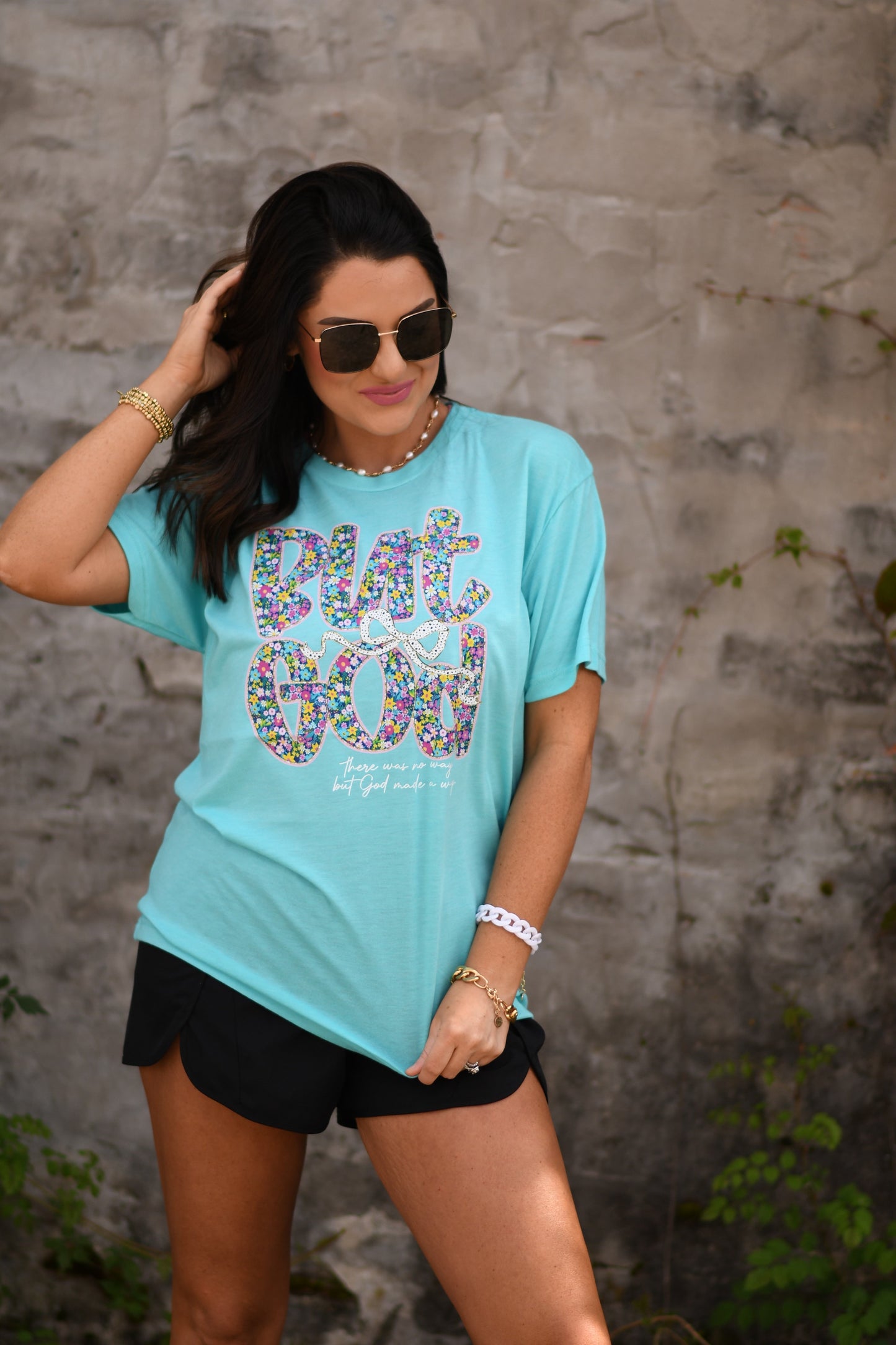 But God floral tee