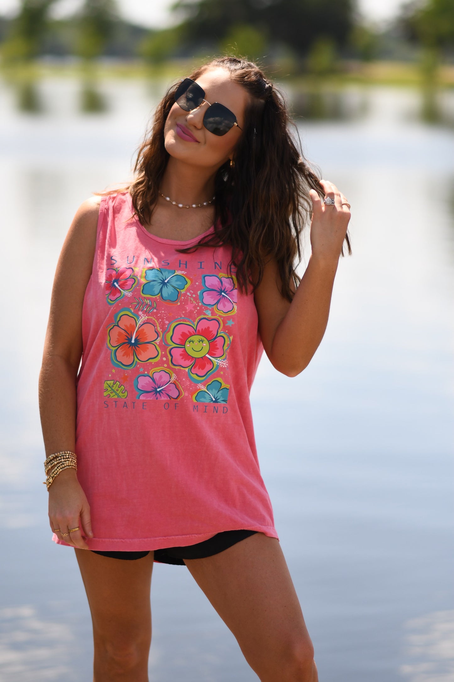 Sunshine State Of Mind Floral Comfort Colors Tank/Tee