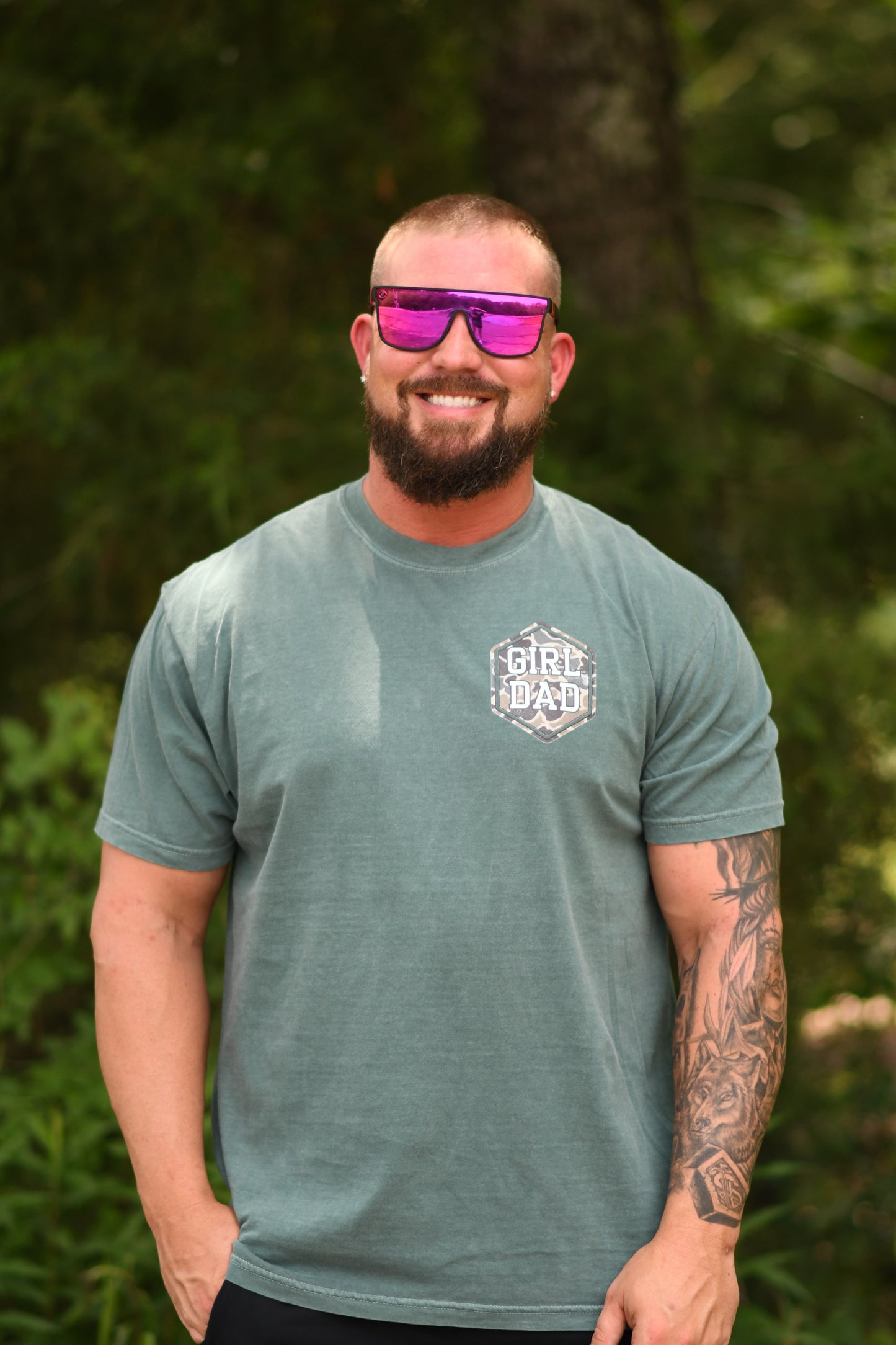 Girl dad camo tee