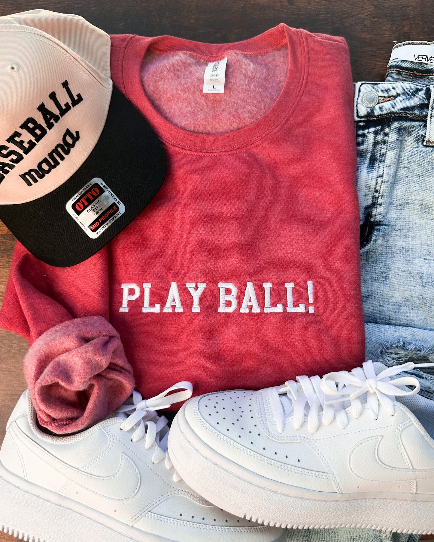 Baseball Embroidery Sweatshirt