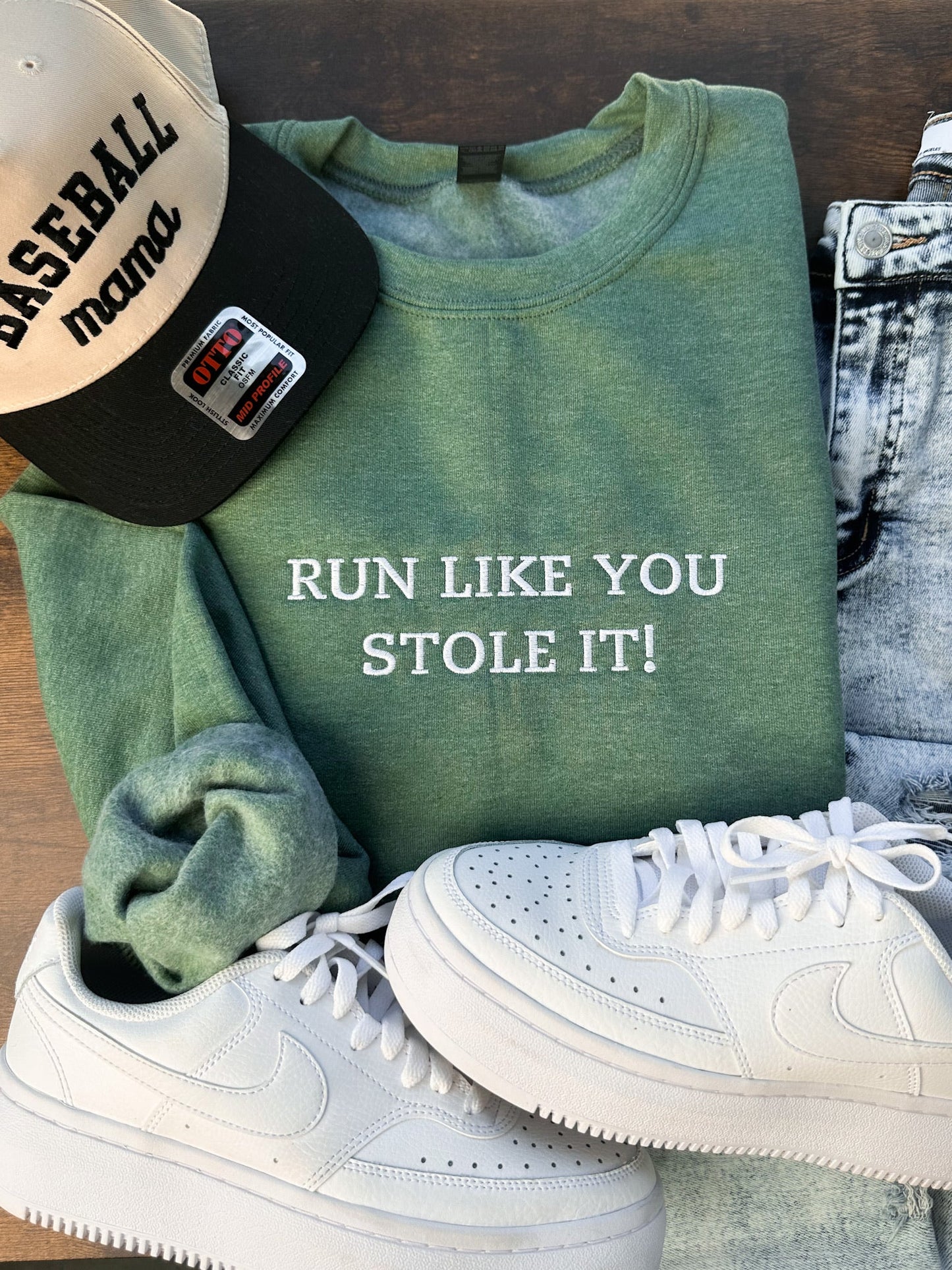 Baseball Embroidery Sweatshirt