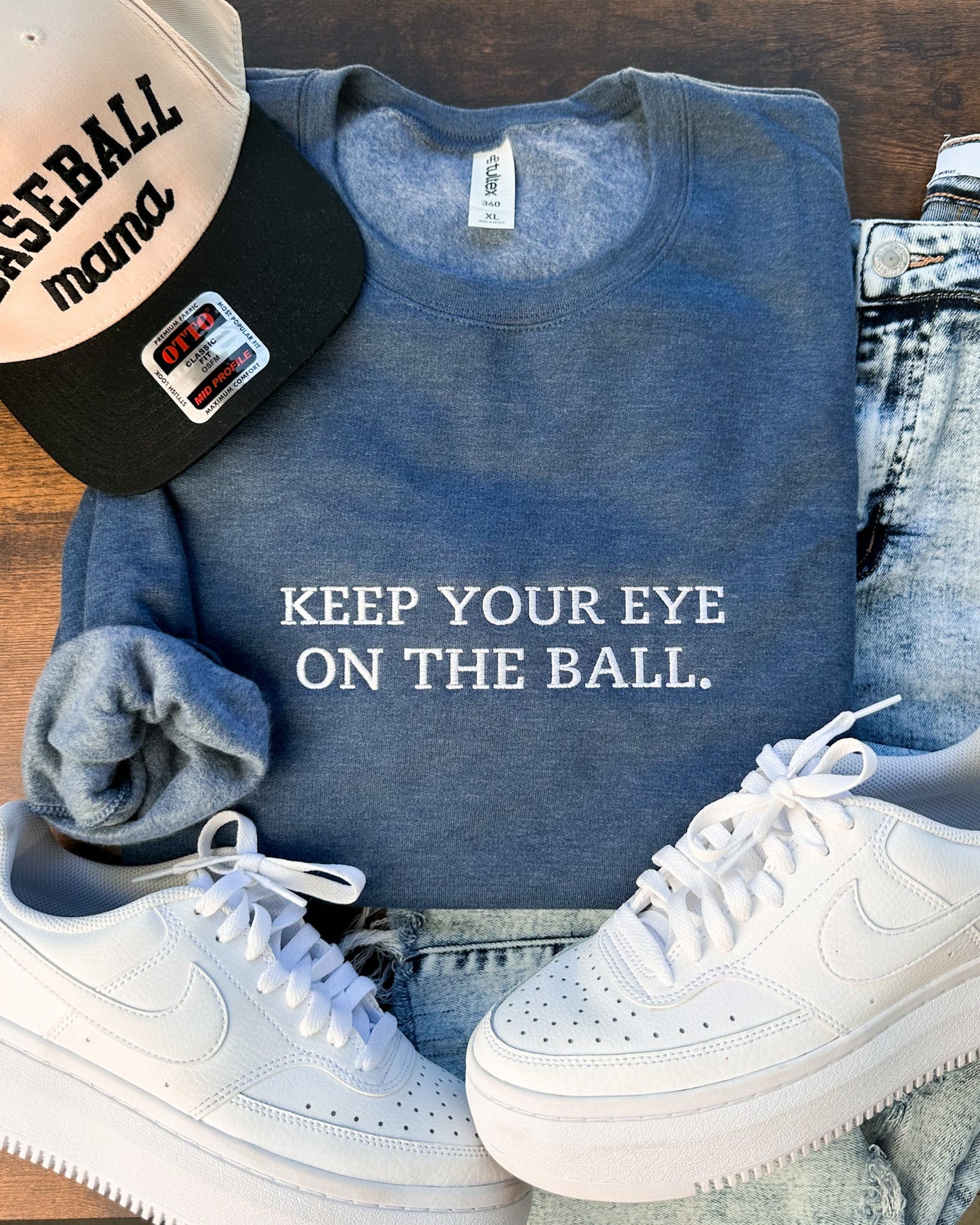 Baseball Embroidery Sweatshirt
