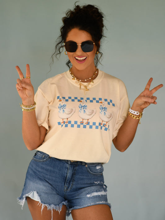 Checkered geese tee