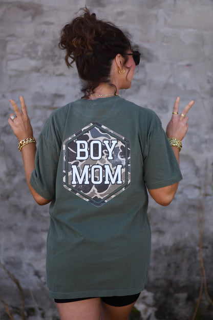 Boy Mom Camo Comfort Colors Tee