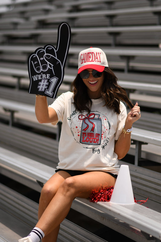 Red Small Town Big Spirit Youth & Comfort Colors Adult Tees