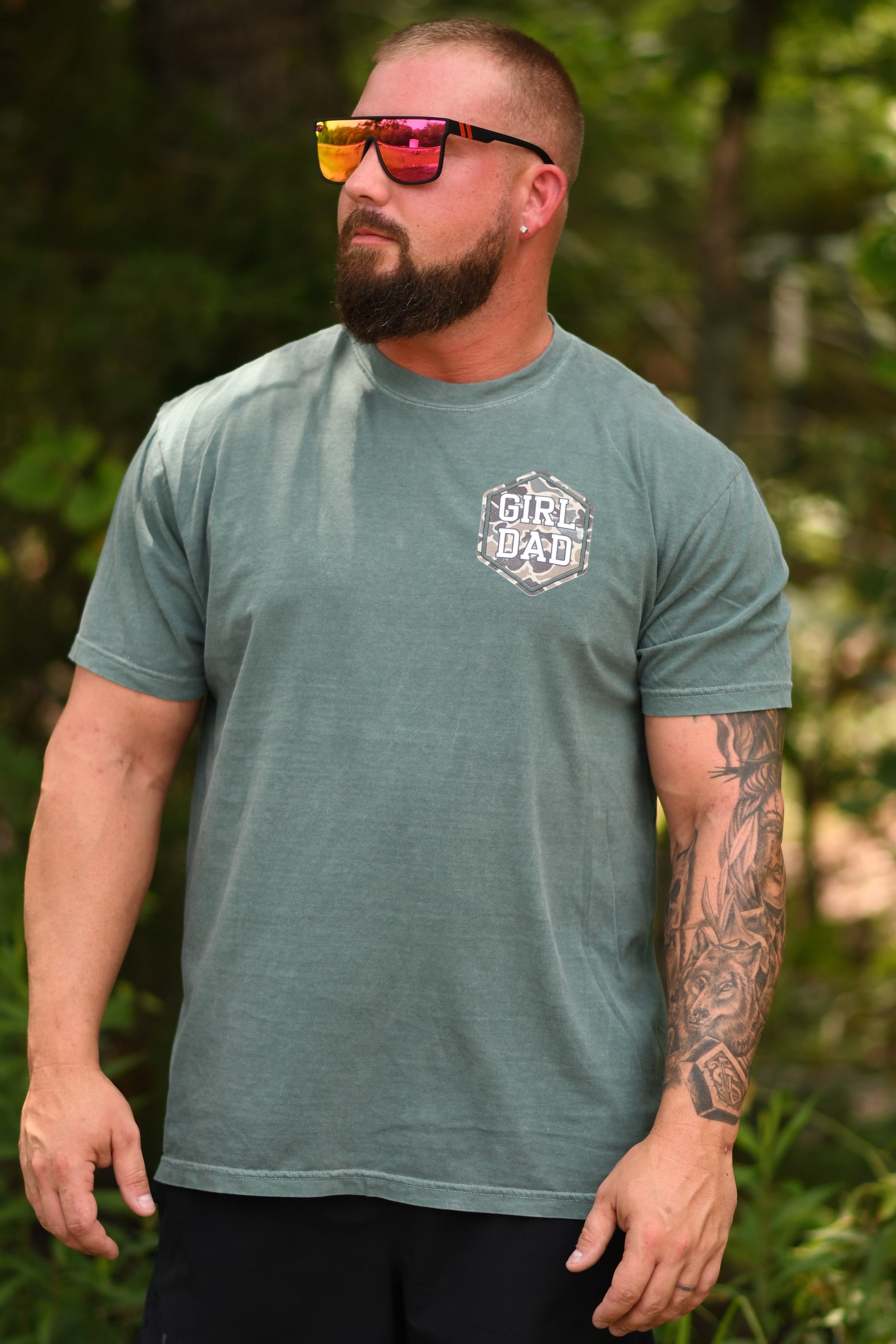 Girl dad camo tee