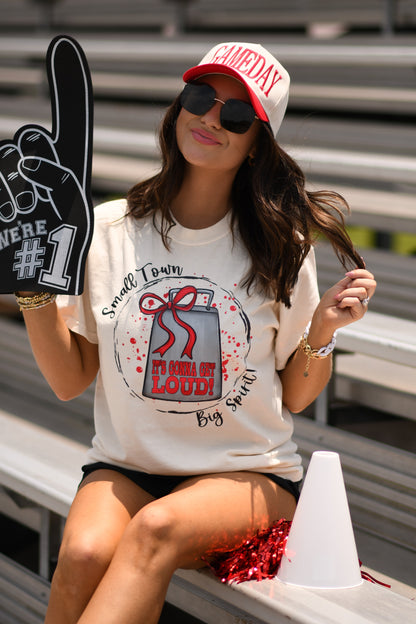 Red Small Town Big Spirit Youth & Comfort Colors Adult Tees