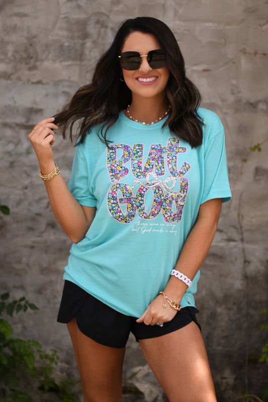 But God floral tee