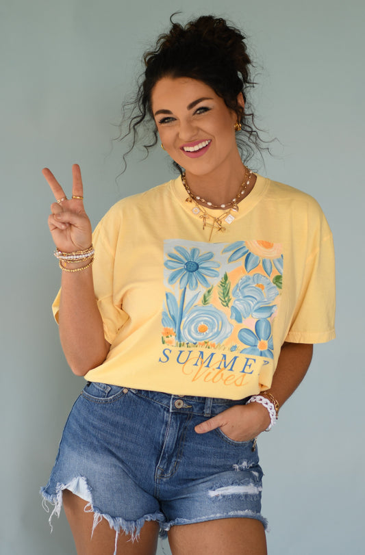 Summer vibes floral tee