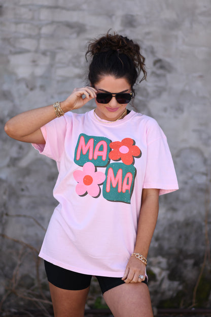 Mama Flowers Comfort Colors Tee