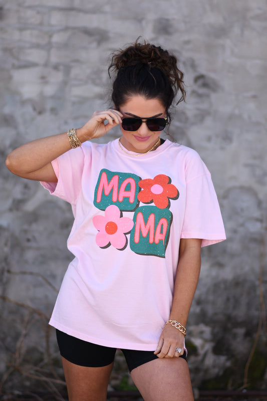 Mama Flowers Comfort Colors Tee