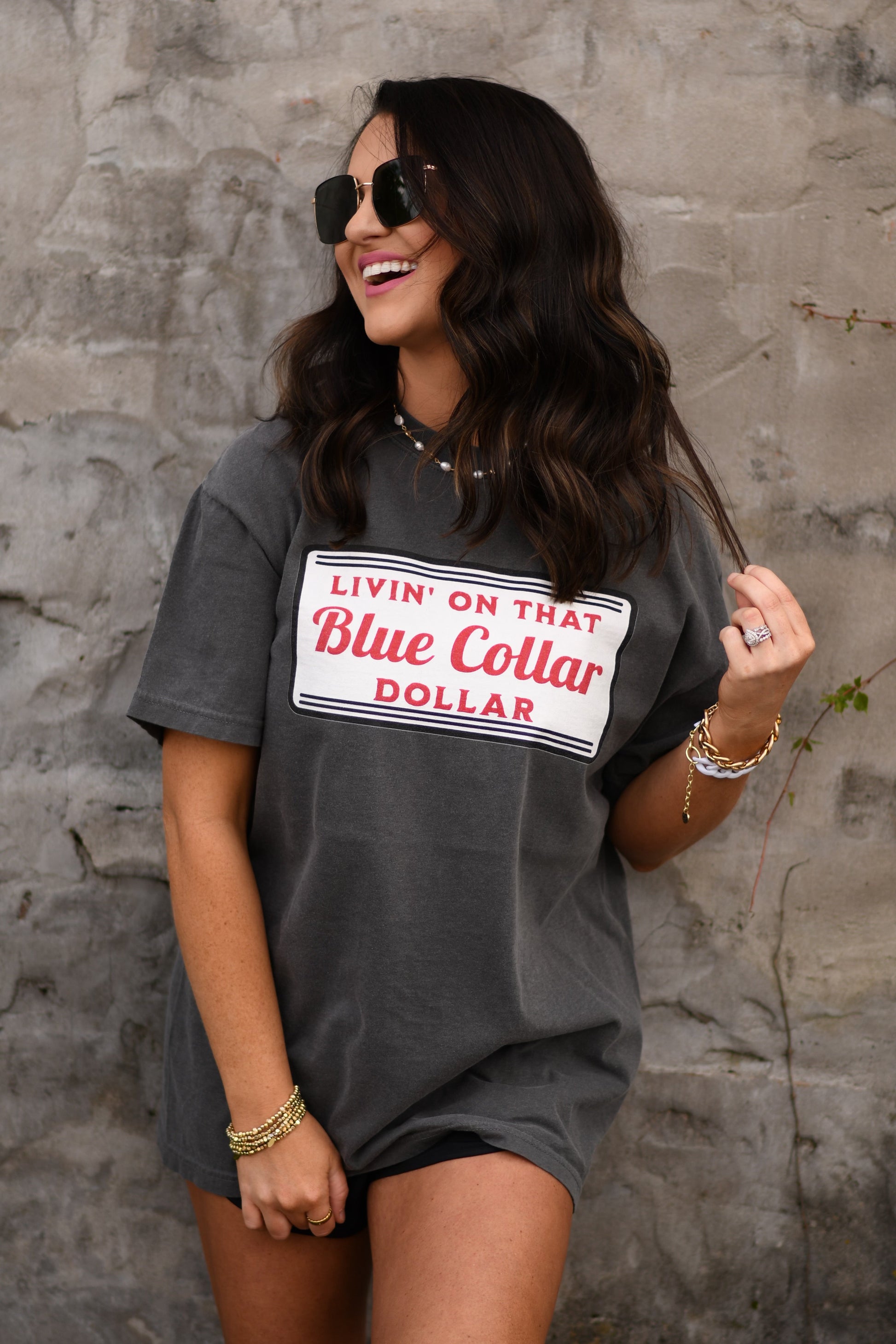 Blue collar dollar tee