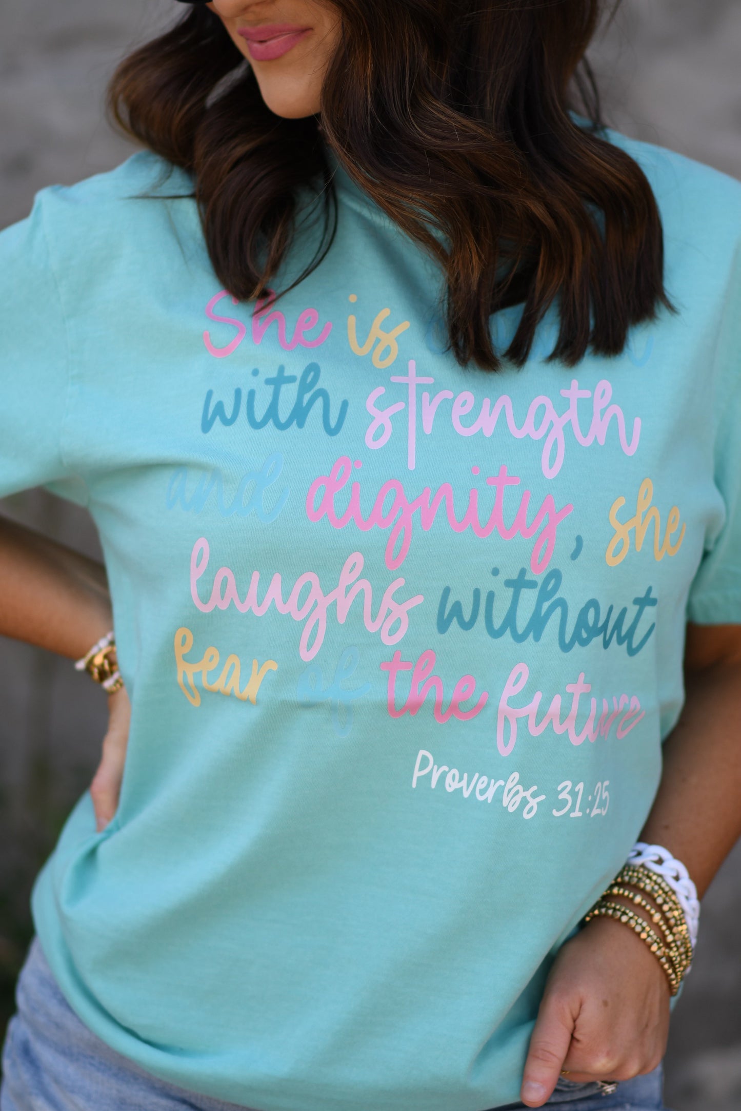 She Is Clothed With Strength Proverbs Comfort Colors Tee