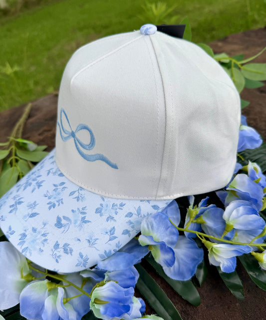 Embroidered bow hat