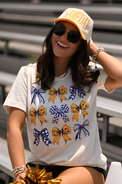 Purple and Gold Bows Tee