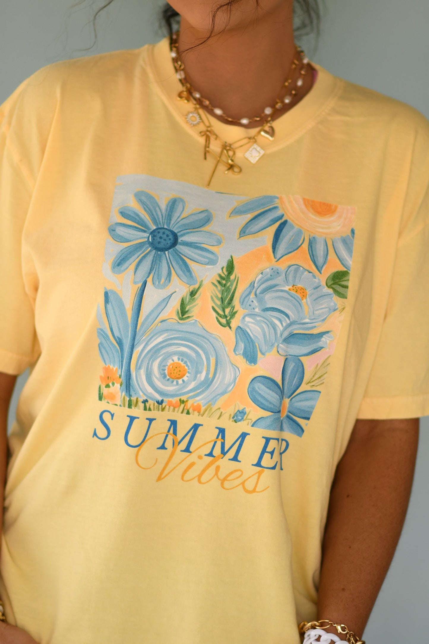 Summer vibes floral tee