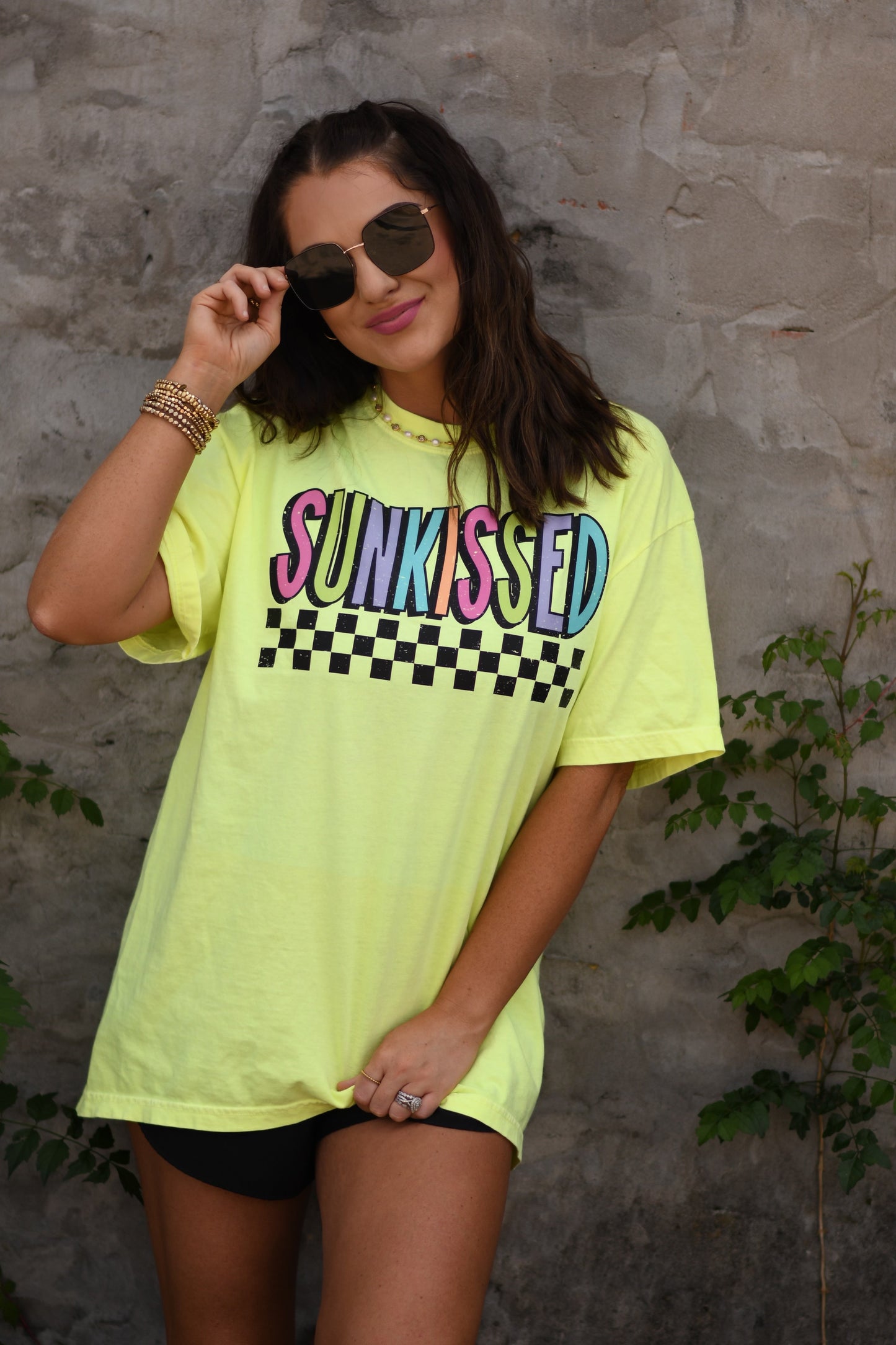 Sunkissed Checkered Comfort Colors Neon Tee