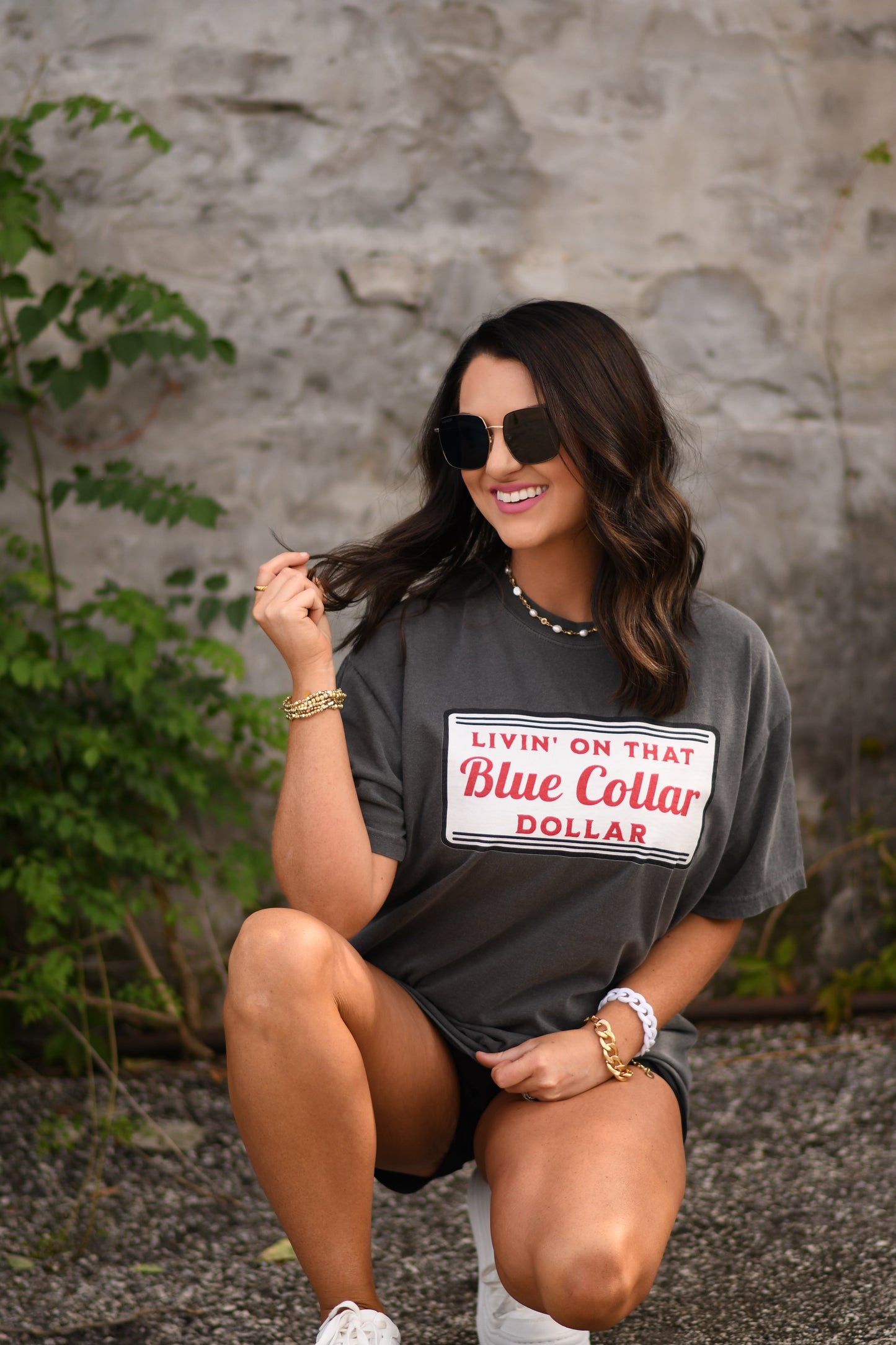 Blue collar dollar tee