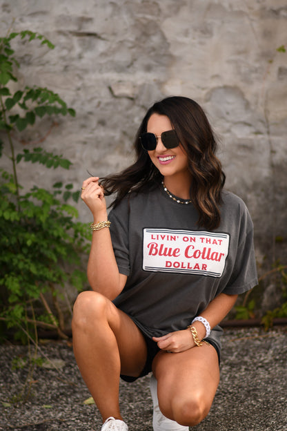 Blue collar dollar tee