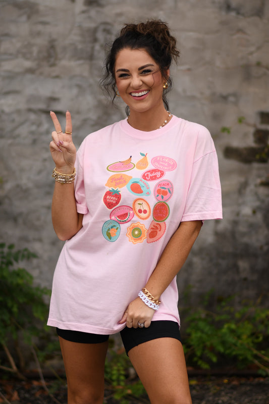 Fruit stickers tees