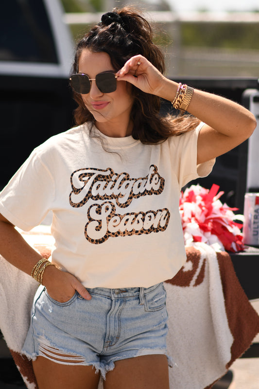 Tailgate Season Leopard Comfort Colors Tee