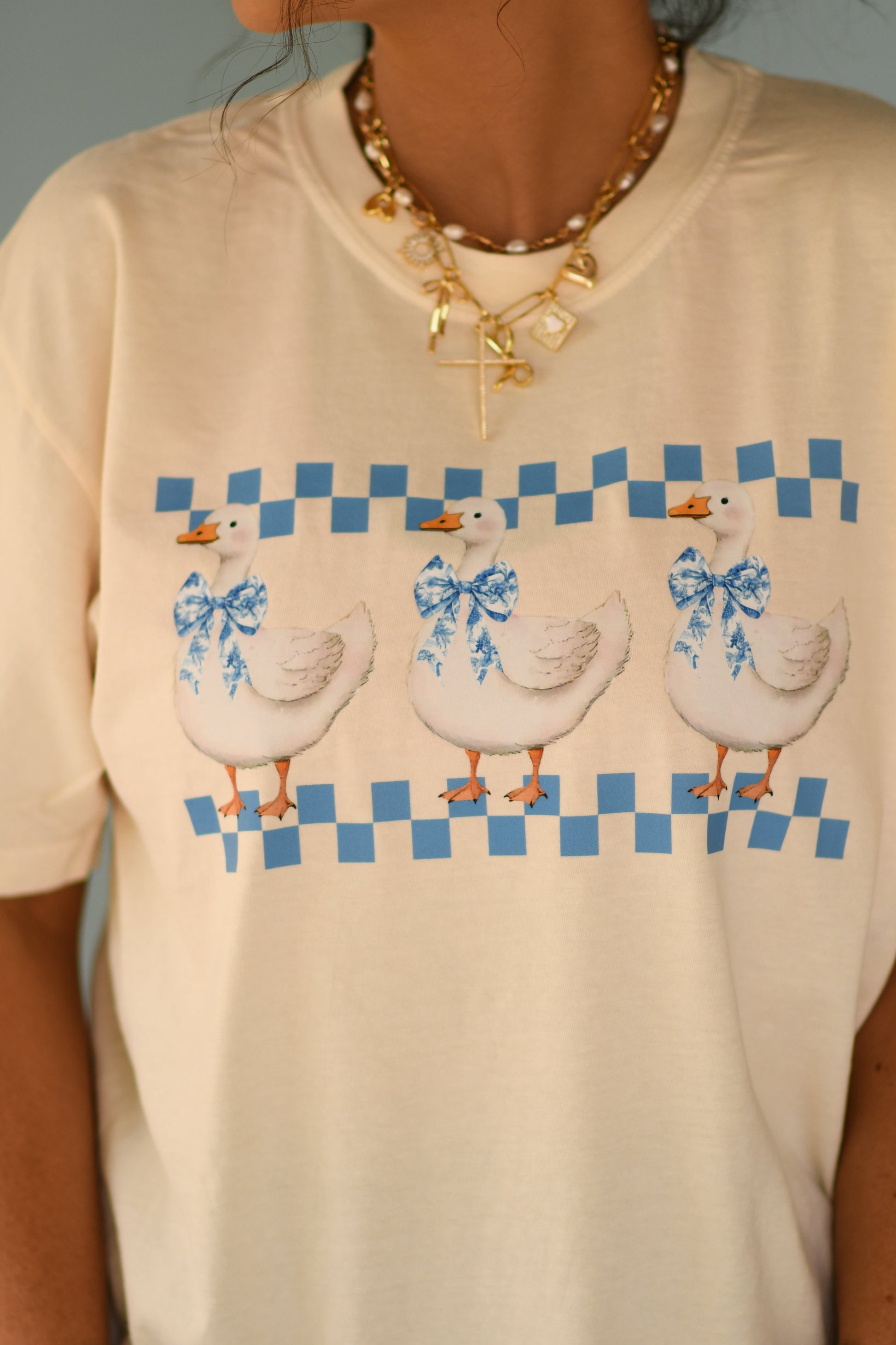 Checkered geese tee