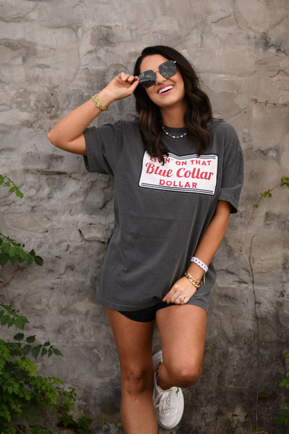 Blue collar dollar tee