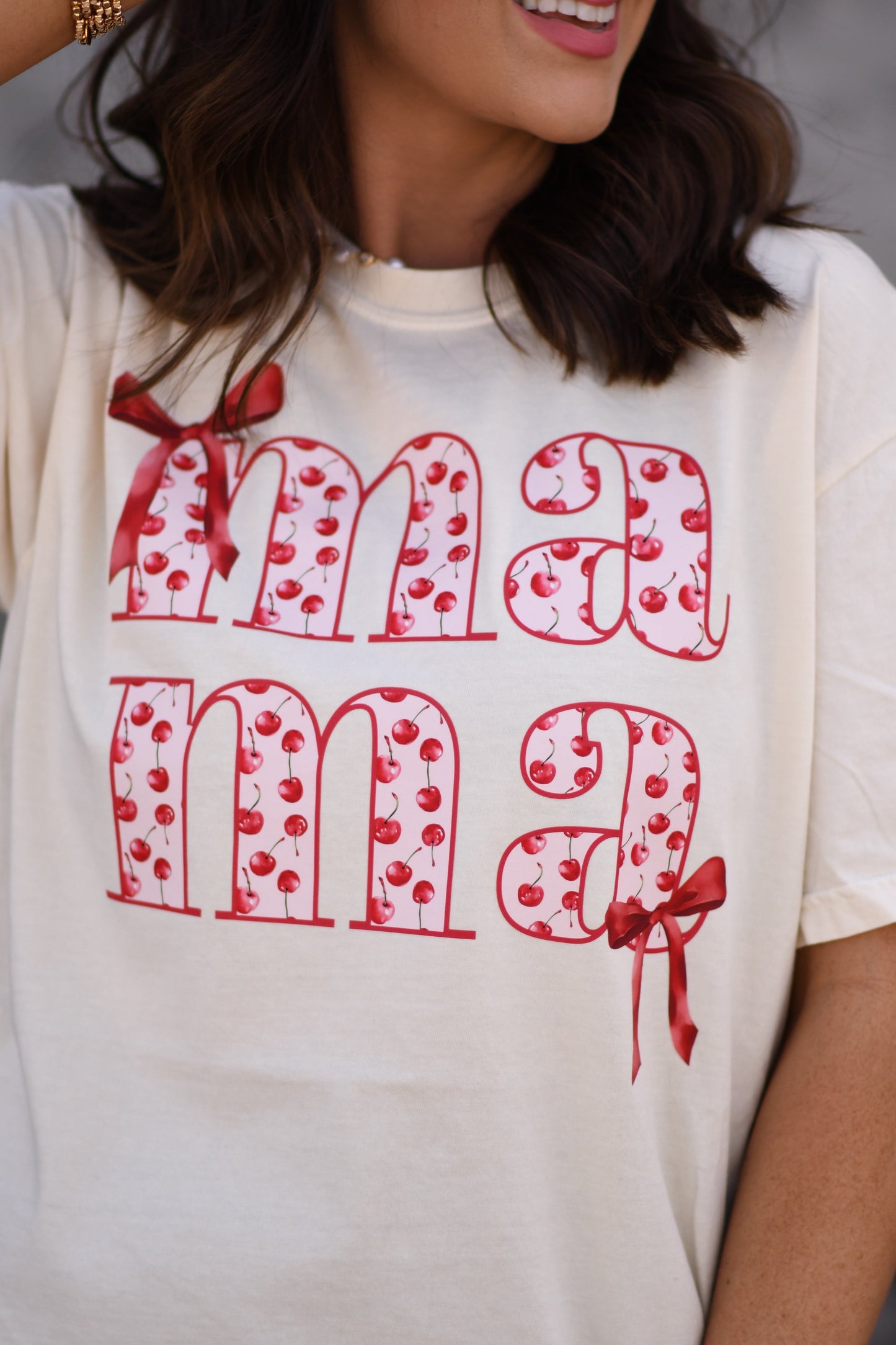 Mama Stacked Cherries Tee