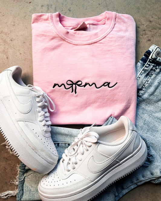 Mama Blossom Black Bow Comfort Colors Tee